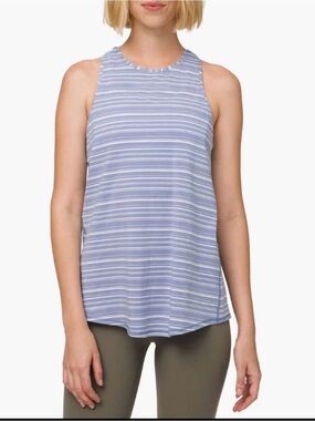 Lululemon All Tied Up Tank Top Blue & White Stripe Size 2